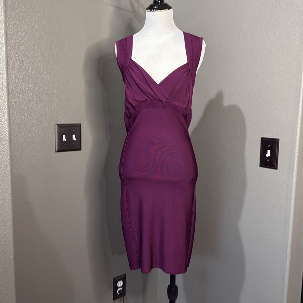 H&M Purple Knit Mini Dress Sweetheart neckline